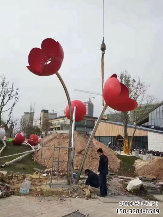 廣場花朵雕塑 公園仿真雕塑 抽象擺件 廣場花朵雕塑 公園仿真雕塑 抽象擺件