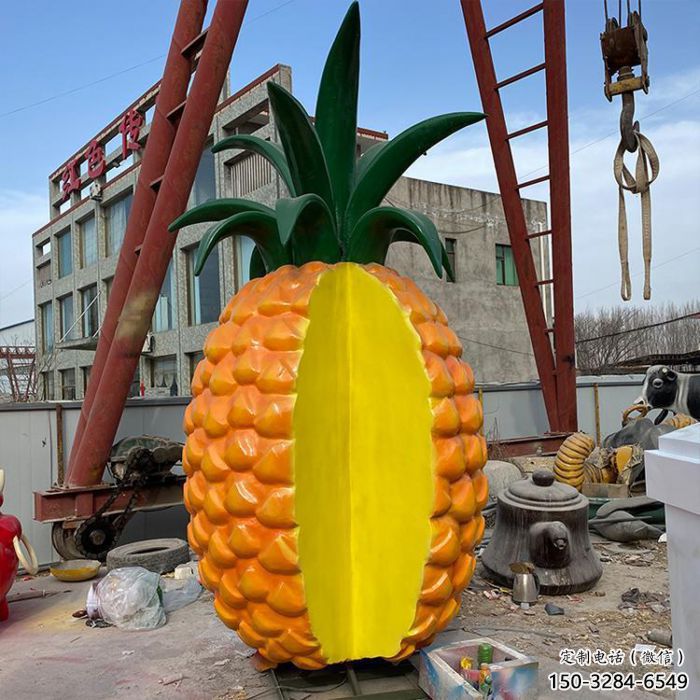 仿真菠蘿雕塑 店門口園林雕塑 果蔬小品 仿真菠蘿雕塑 店門口園林雕塑 果蔬小品