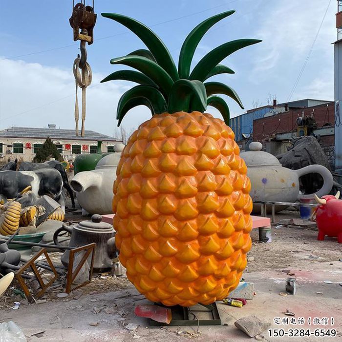 田間菠蘿雕塑 彩繪仿真雕塑 園林擺件 田間菠蘿雕塑 彩繪仿真雕塑 園林擺件