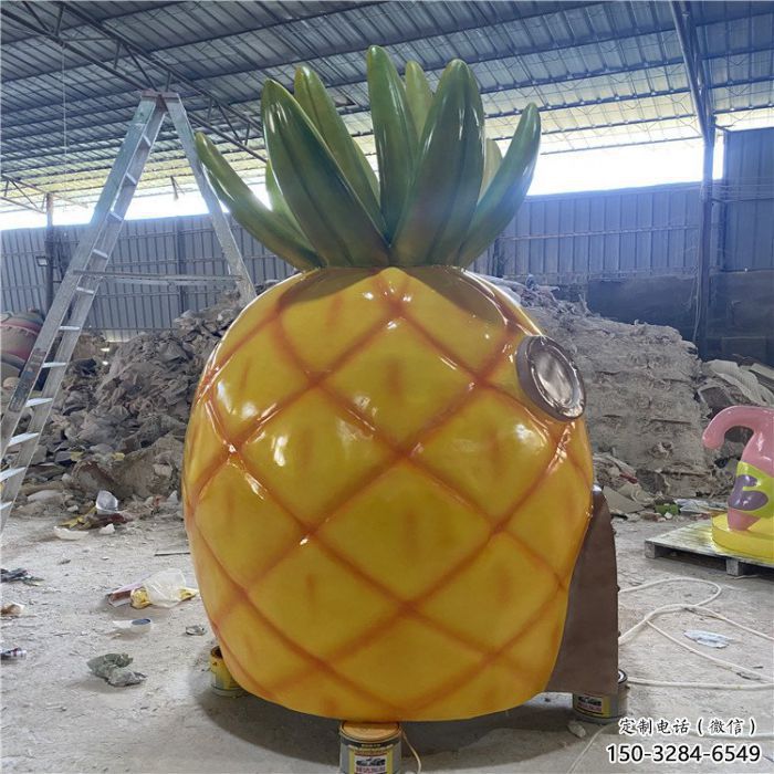 園林菠蘿雕塑 田間彩繪雕塑 仿真擺件 園林菠蘿雕塑 田間彩繪雕塑 仿真擺件