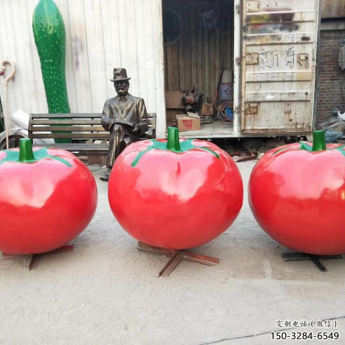公園西紅柿雕塑 酒店門口雕塑 彩繪擺件 公園西紅柿雕塑 酒店門口雕塑 彩繪擺件