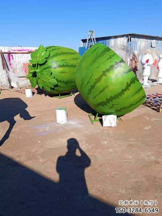 創意西瓜雕塑 步行街店門口雕塑 果蔬小品