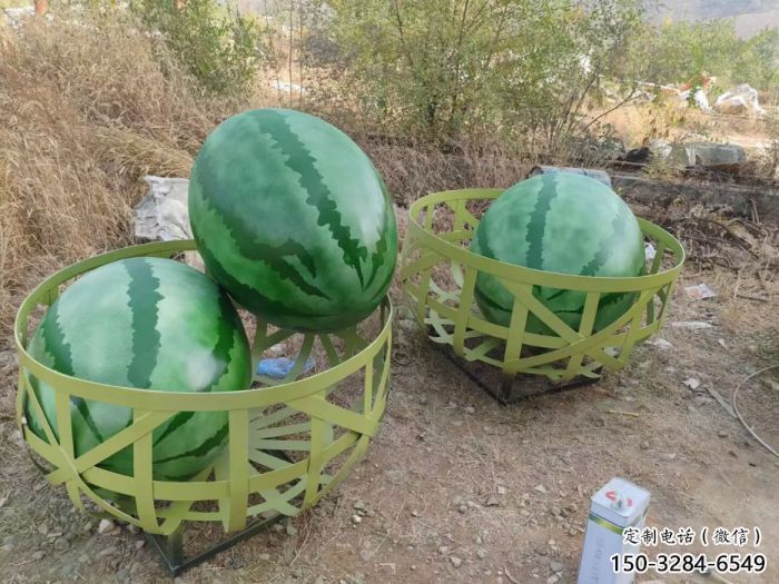 店門口西瓜雕塑 創意景觀雕塑 仿真擺件 店門口西瓜雕塑 創意景觀雕塑 仿真擺件