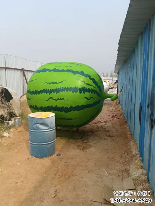 仿真西瓜雕塑 店門口園林雕塑 果蔬小品 仿真西瓜雕塑 店門口園林雕塑 果蔬小品