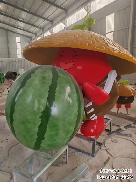 風景區西瓜雕塑 售樓處廣場雕塑 卡通擺件 風景區西瓜雕塑 售樓處廣場雕塑 卡通擺件