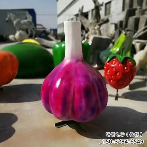 大型大蒜雕塑 步行街果蔬雕塑 仿真擺件 大型大蒜雕塑 步行街果蔬雕塑 仿真擺件
