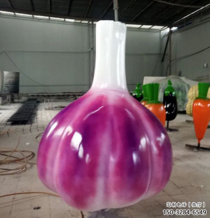 幾何大蒜雕塑 庭院仿真雕塑 彩繪擺件 幾何大蒜雕塑 庭院仿真雕塑 彩繪擺件