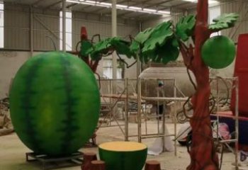 城市西瓜雕塑 風景區彩繪雕塑 抽象擺件