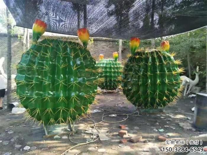 幾何仙人球雕塑 庭院仿真雕塑 彩繪擺件 幾何仙人球雕塑 庭院仿真雕塑 彩繪擺件