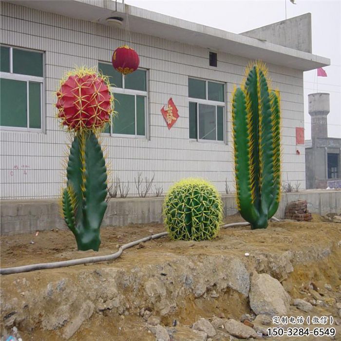 門口仙人掌雕塑 售樓處仿真雕塑 彩繪小品 門口仙人掌雕塑 售樓處仿真雕塑 彩繪小品