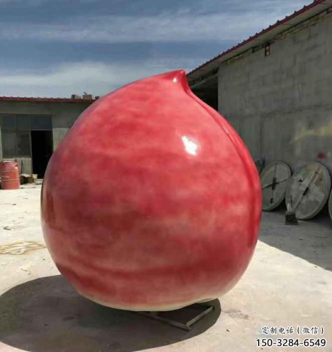 酒店壽桃雕塑 庭院仿真雕塑 彩繪小品