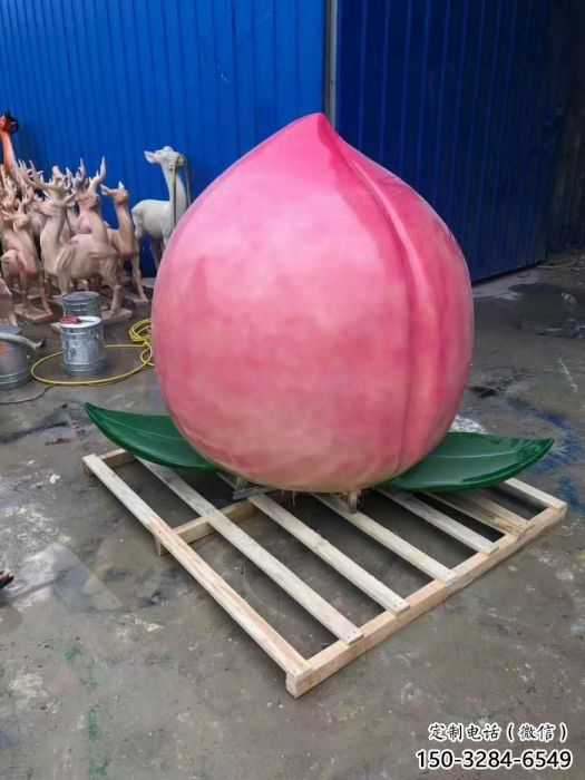 彩繪桃子雕塑 仿真雕塑 步行街擺件 彩繪桃子雕塑 仿真雕塑 步行街擺件