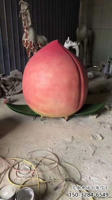 抽象桃子雕塑 店門口彩繪雕塑 步行街?jǐn)[件 抽象桃子雕塑 店門口彩繪雕塑 步行街?jǐn)[件