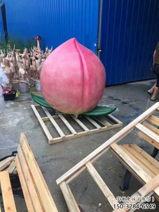 大型桃子雕塑 步行街水果雕塑 仿真擺件 大型桃子雕塑 步行街水果雕塑 仿真擺件