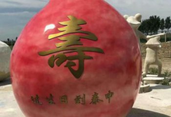城市壽桃雕塑 風景區彩繪雕塑 抽象擺件