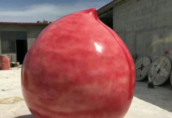 酒店壽桃雕塑 庭院仿真雕塑 彩繪小品