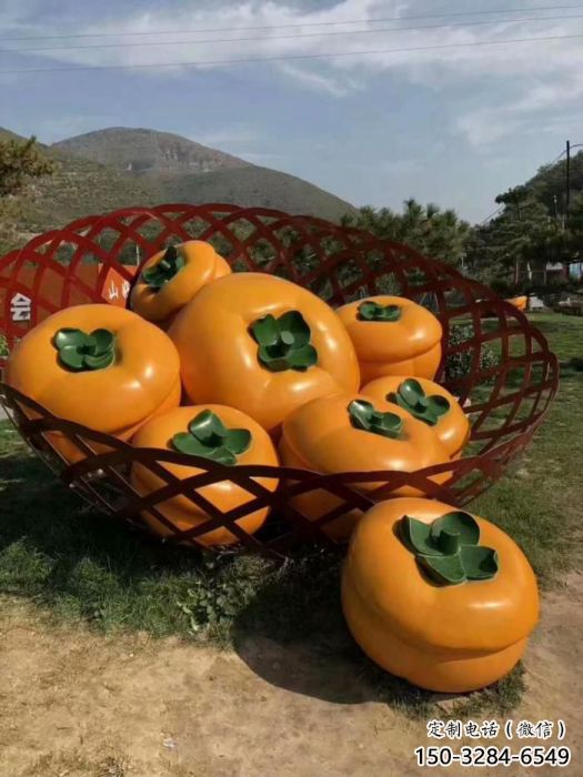 彩繪柿子雕塑 大型城市雕塑 商業街擺件 彩繪柿子雕塑 大型城市雕塑 商業街擺件