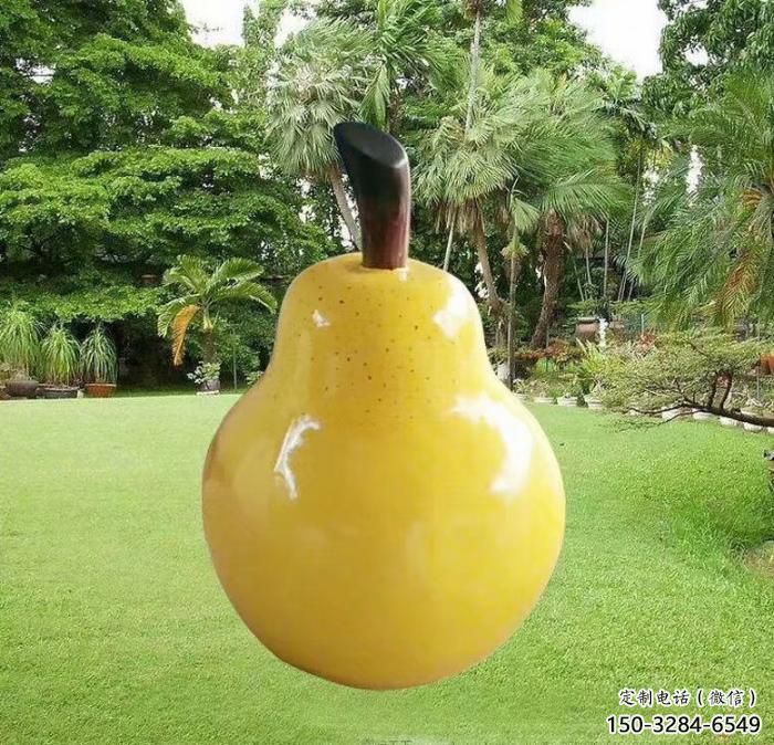 大型鴨梨雕塑 步行街水果雕塑 仿真擺件 大型鴨梨雕塑 步行街水果雕塑 仿真擺件