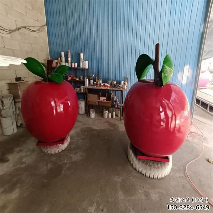 彩繪蘋果雕塑 大型城市雕塑 商業街擺件