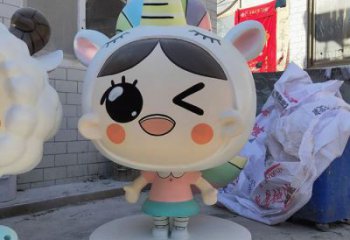 彩繪娃娃雕塑 動漫雕塑 步行街擺件