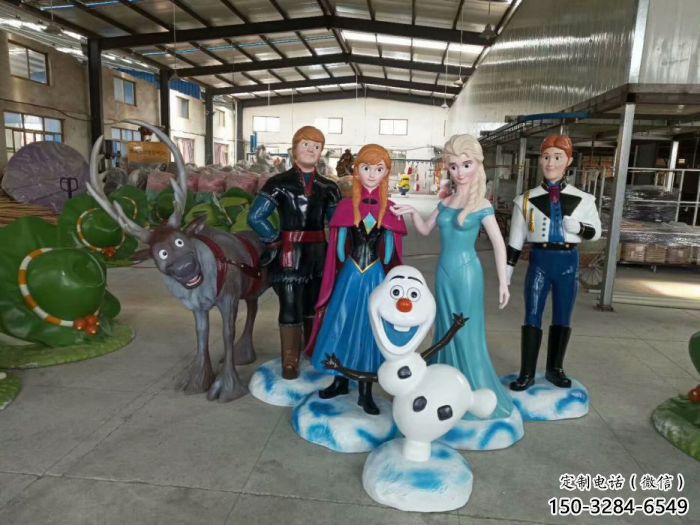庭院冰雪奇緣雕塑 城市彩繪雕塑 卡通小品