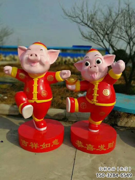 創意小豬佩奇雕塑 步行街店門口雕塑 卡通小品