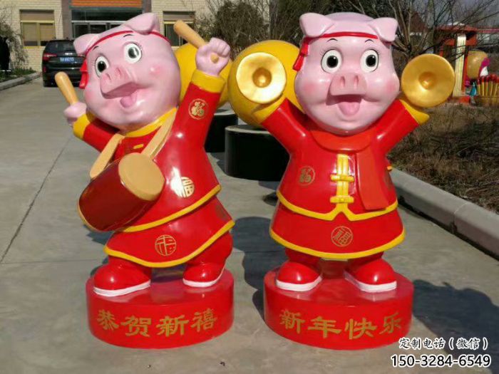 店門口小豬佩奇雕塑 創意景觀雕塑 卡通擺件