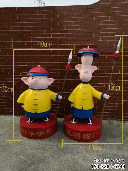 公園小豬佩奇雕塑 酒店門口雕塑 彩繪擺件