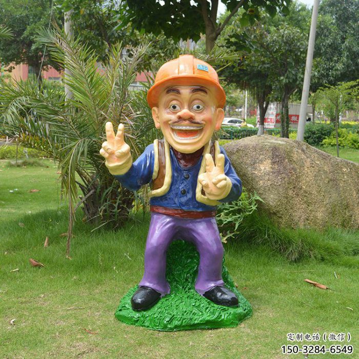 彩繪光頭強(qiáng)雕塑 卡通雕塑 步行街?jǐn)[件