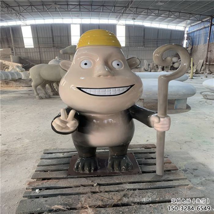 庭院光頭強雕塑 城市彩繪雕塑 卡通小品