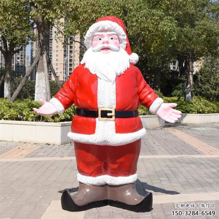 抽象圣誕老人雕塑 店門口彩繪雕塑 步行街擺件