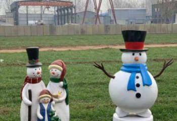 門口圣誕雪人雕塑 售樓處卡通雕塑 彩繪小品