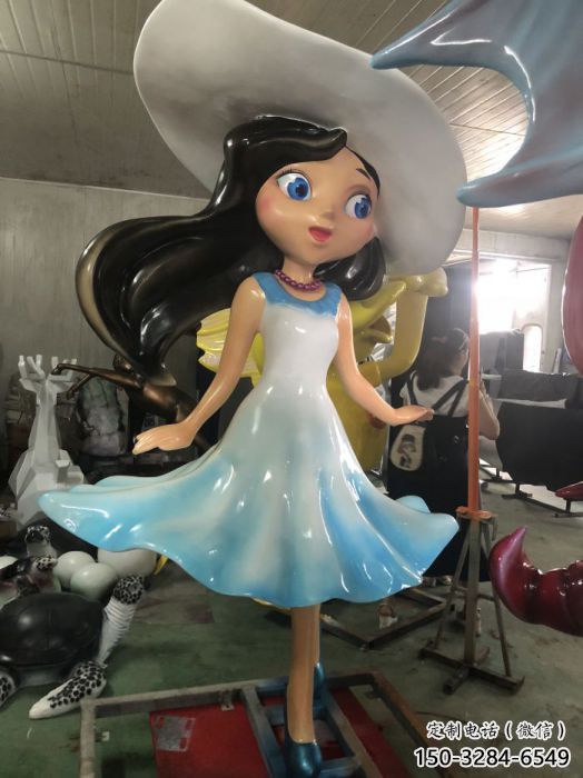 彩繪女孩雕塑 大型城市雕塑 商業街擺件 彩繪女孩雕塑 大型城市雕塑 商業街擺件