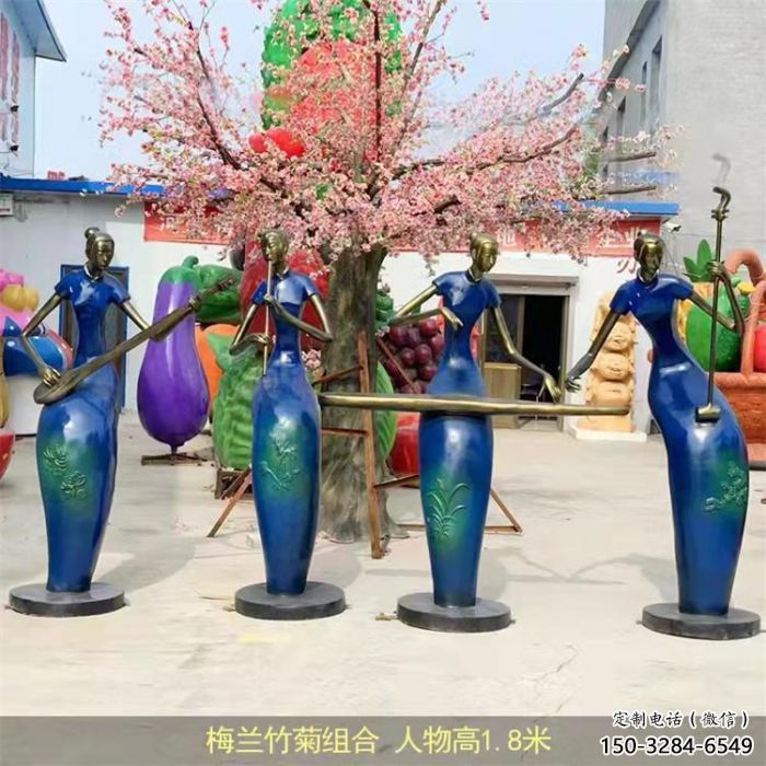 門口音樂人雕塑 售樓處彩繪雕塑 仿真小品 門口音樂人雕塑 售樓處彩繪雕塑 仿真小品