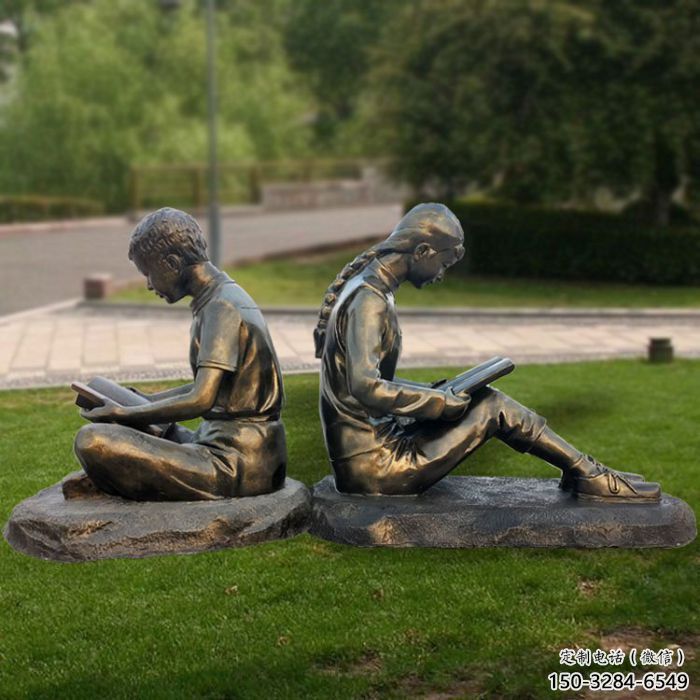 田間讀書雕塑 仿真學校雕塑 園林擺件 田間讀書雕塑 仿真學校雕塑 園林擺件