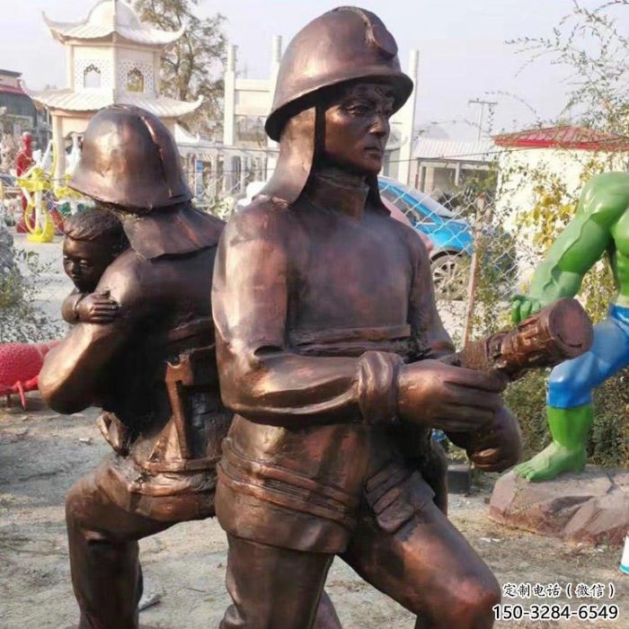 創(chuàng)意消防員雕塑 步行街店門口雕塑 民俗小品 創(chuàng)意消防員雕塑 步行街店門口雕塑 民俗小品