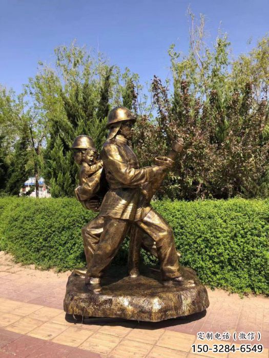 公園消防員雕塑 酒店門口雕塑 仿真擺件 公園消防員雕塑 酒店門口雕塑 仿真擺件