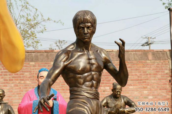 城市李小龍雕塑 風景區彩繪雕塑 抽象擺件 城市李小龍雕塑 風景區彩繪雕塑 抽象擺件