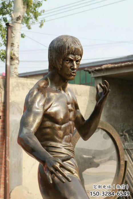 商業街李小龍雕塑 售樓處雕塑 近代擺件 商業街李小龍雕塑 售樓處雕塑 近代擺件