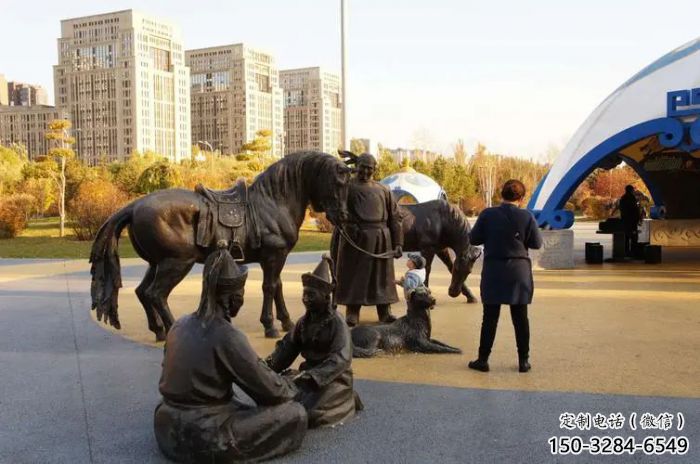 抽象茶馬古道雕塑 店門口彩繪雕塑 步行街?jǐn)[件 抽象茶馬古道雕塑 店門口彩繪雕塑 步行街?jǐn)[件