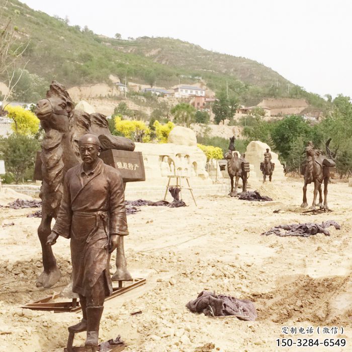 創意茶馬古道雕塑 步行街店門口雕塑 古代小品 創意茶馬古道雕塑 步行街店門口雕塑 古代小品