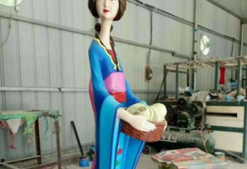 彩繪美女雕塑 大型城市雕塑 商業街擺件