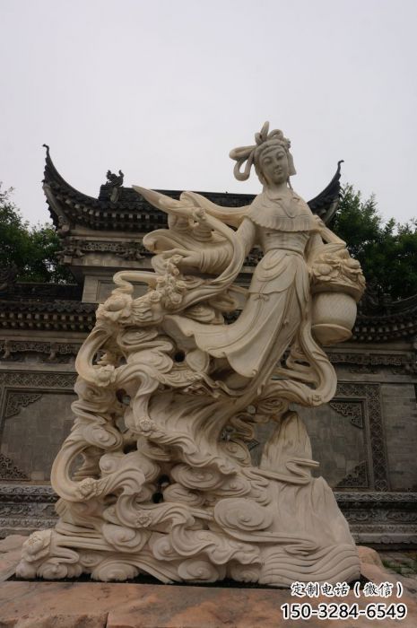 城市天女散花雕塑 風景區彩繪雕塑 抽象擺件