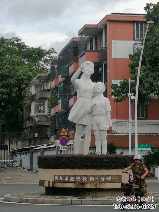 抽象少先隊員雕塑 店門口彩繪雕塑 學校擺件