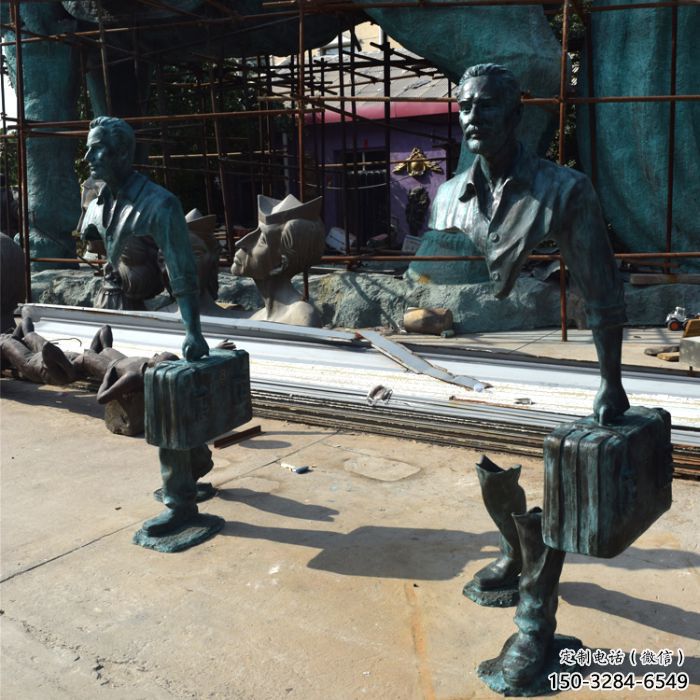 店門口旅行者雕塑 創意景觀雕塑 空心人擺件 店門口旅行者雕塑 創意景觀雕塑 空心人擺件