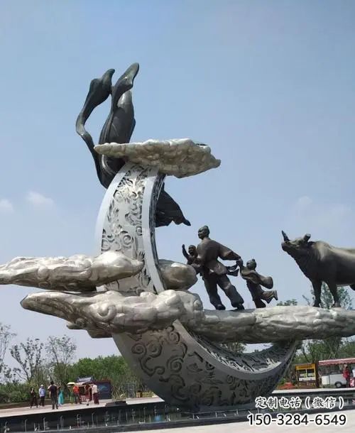 抽象牛郎織女雕塑 店門口彩繪雕塑 步行街擺件 抽象牛郎織女雕塑 店門口彩繪雕塑 步行街擺件