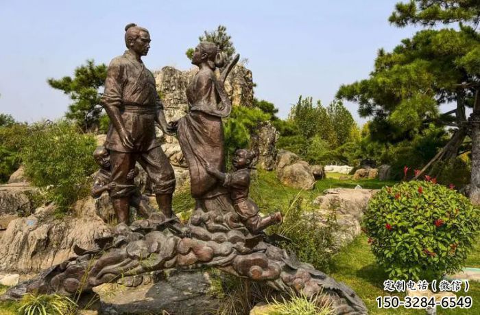 商場牛郎織女雕塑 神話雕塑 店門口小品