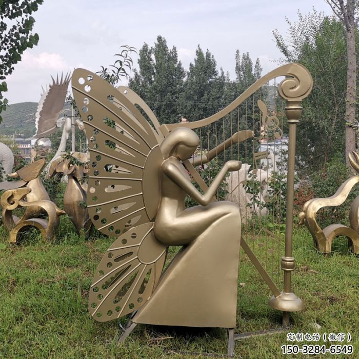 草地天使雕塑 現代校園小品 大型卡通雕塑 草地天使雕塑 現代校園小品 大型卡通雕塑