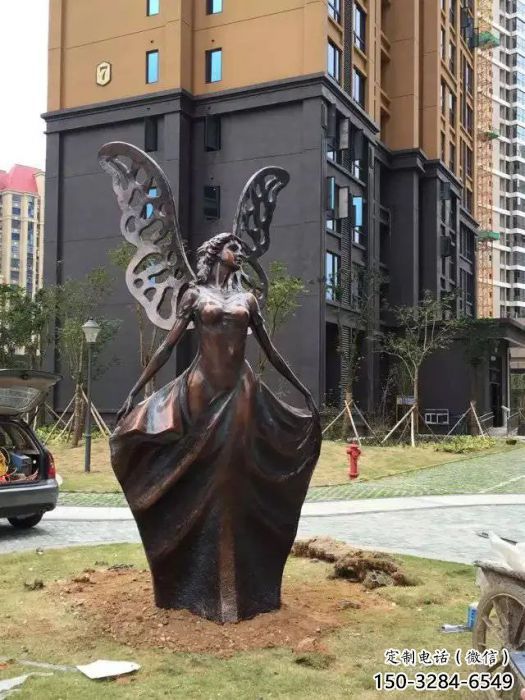 街道天使雕塑 現代景觀擺件 彩繪卡通雕塑 街道天使雕塑 現代景觀擺件 彩繪卡通雕塑