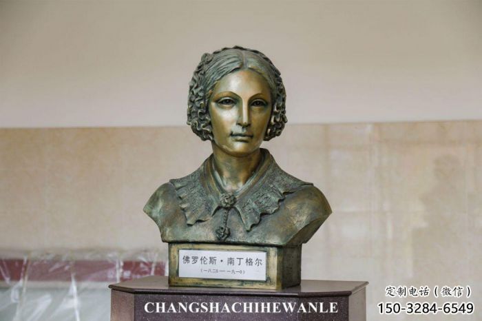 創意南丁格爾雕塑定制 仿銅名人雕塑 公園頭像雕塑 創意南丁格爾雕塑定制 仿銅名人雕塑 公園頭像雕塑